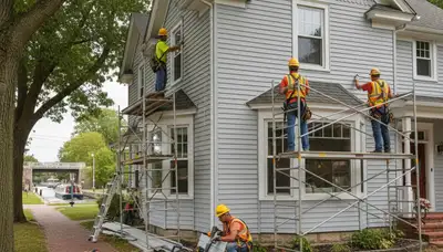Vinyl siding installation in Rochester, NY for a home exterior improvement project