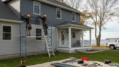Vinyl siding installation for Rochester, NY home by local siding professionals