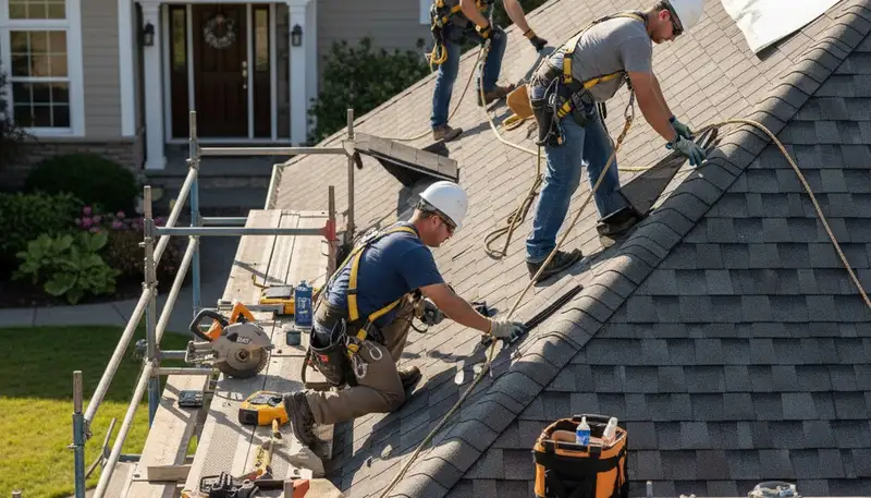 Rochester, NY siding contractor installing vinyl siding on a home exterior