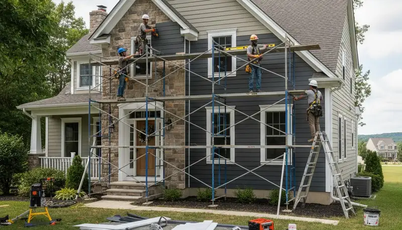 Vinyl siding installation in Rochester, NY by a professional siding contractor