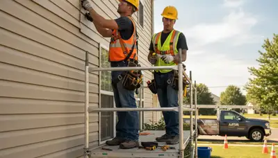 Vinyl siding repair in Rochester, NY for a damaged home exterior by FX Remodeling & Exteriors