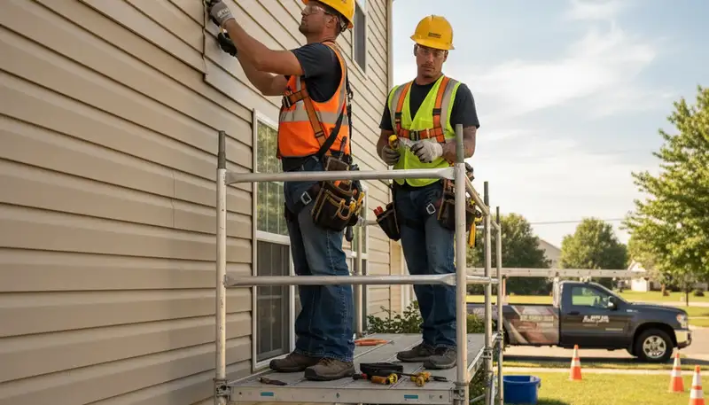 Vinyl siding repair in Rochester, NY for a damaged home exterior by FX Remodeling & Exteriors