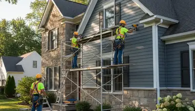 Vinyl siding installation for Rochester, NY home exterior by local siding contractor